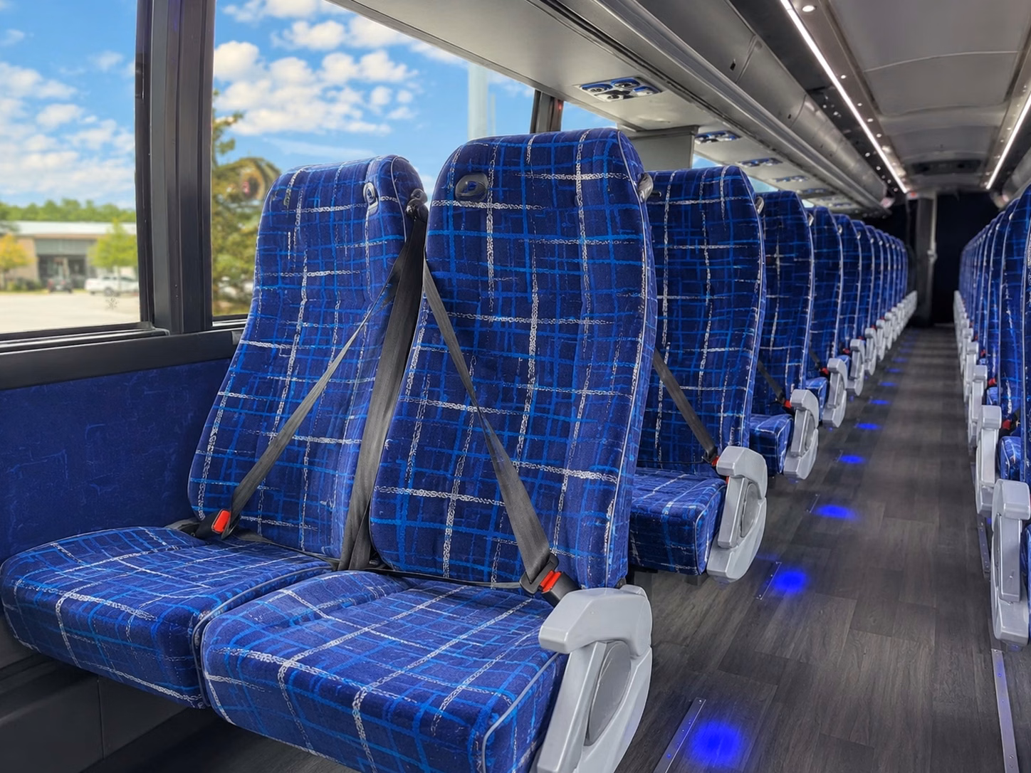 56 passenger charter bus inside